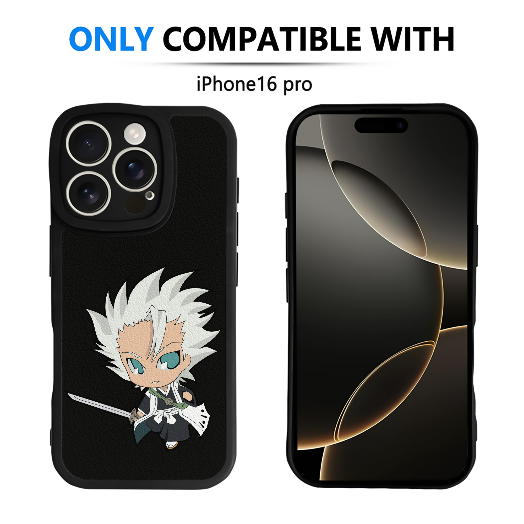 （画像用） ブリーチ 日番谷冬獅郎（ひつがや とうしろう） BLEACH Hitsugaya Toushirou 【iPhone 16シリーズ対応】シリコンスマホケース（レザー調） 材質：シリコン